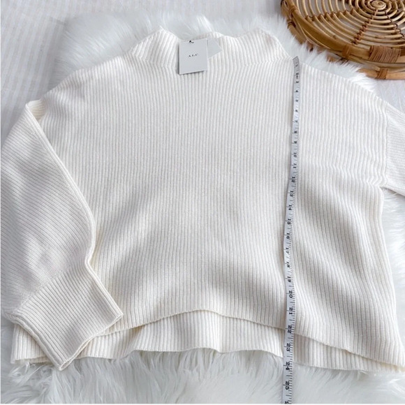 A.L.C Helena Merino Wool Sweater Mock High Neck Cream Women’s Large NEW - Picture 13 of 14